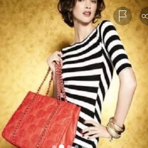 Bebe Striped Asymmetric High Low Bodycon Dress in Black and White Stripe - Picture 4 of 9